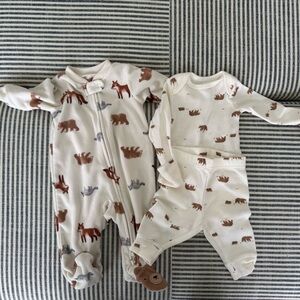 Adorable Animal Print Baby Onesie Set